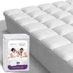 SafeRest CloudGuard King Size Hybrid Mattress Protector & Pad - Extra Padded Waterproof Quilted Pillow Top Mattress Cover - White