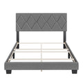 Boyd Sleep Diamond Upholstered Platform Bed with Headboard and Durable Mattress Foundation with Strong 4 Wood Slat Supports, Box Spring Required: Queen, Gray