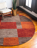 Unique Loom Autumn Collection Area Rug - Providence (5' 1'' Round, Multi/ Beige)