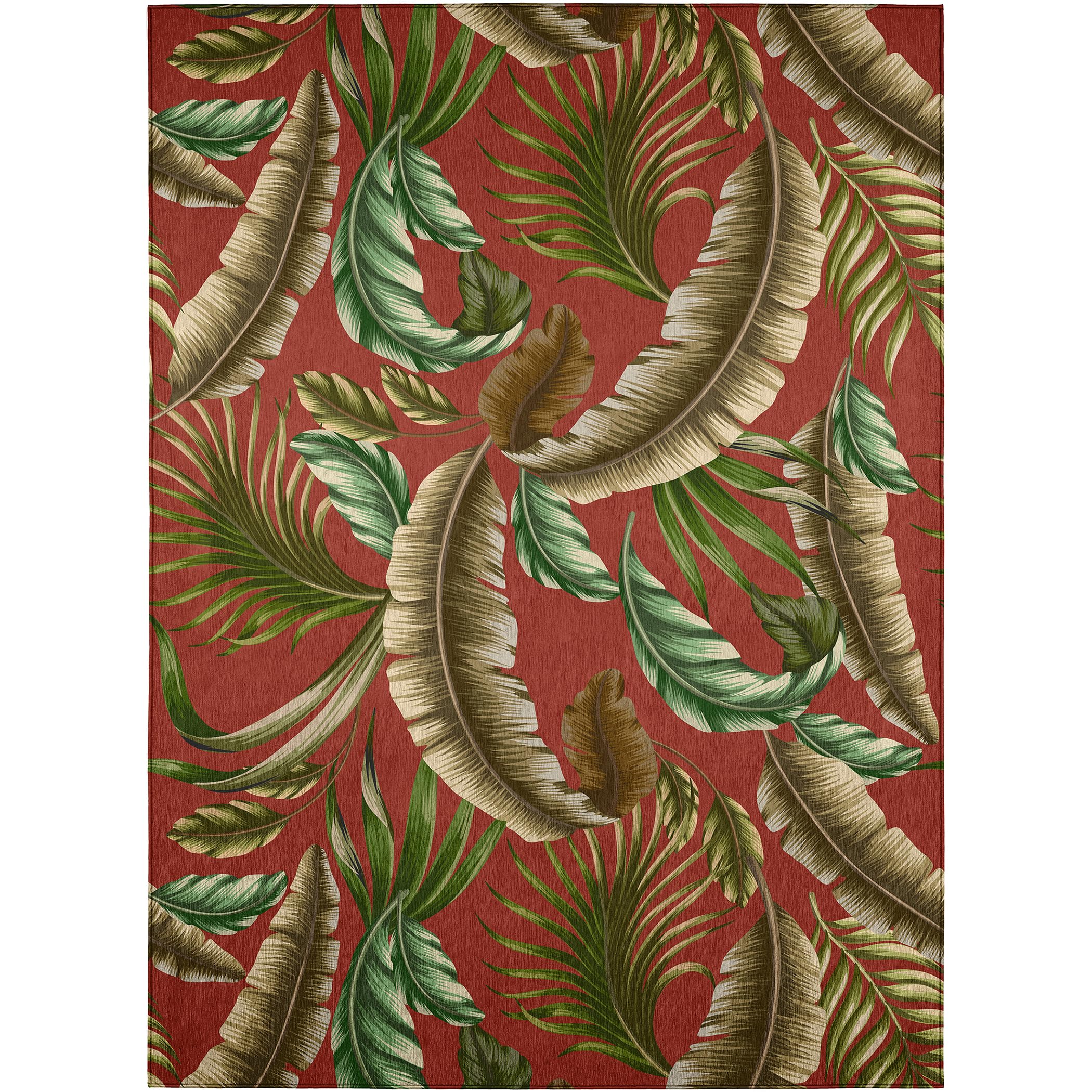 Dalyn Rugs Tropics Tc1 Red 2'6" X 3'10" Indoor Outdoor Area Rug, Easy Clean, Machine Washable, Non Shedding, Bedroom, Living Room, Dining Room, Kitchen, Patio Rug