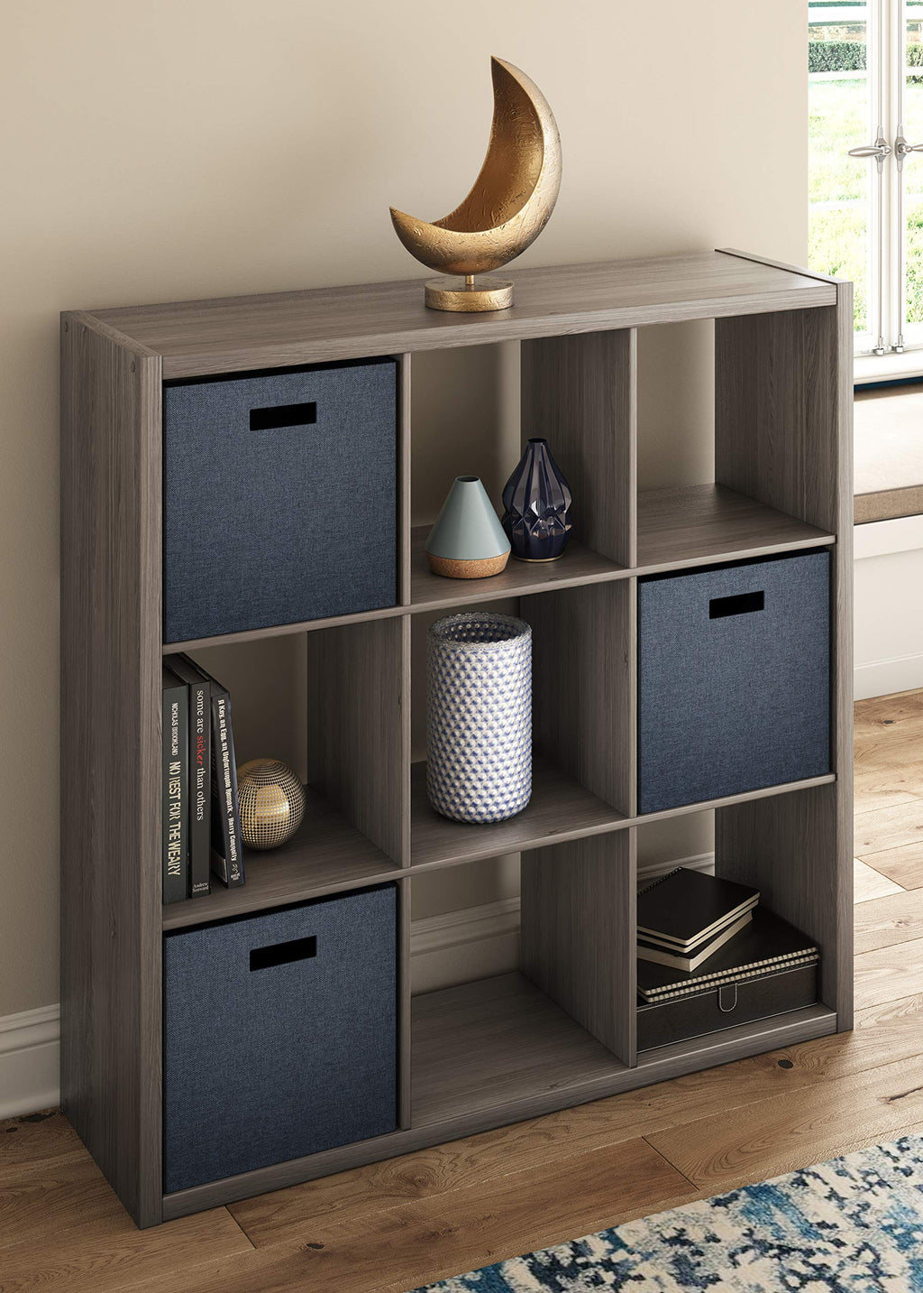 Closetmaid 9 Cube Open Back Storage, Graphite Gray