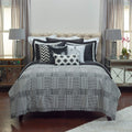 Rizzy Home | BT1282 | Polyester Comforter | 68"x86" Black/White/Nuetral Houndstooth