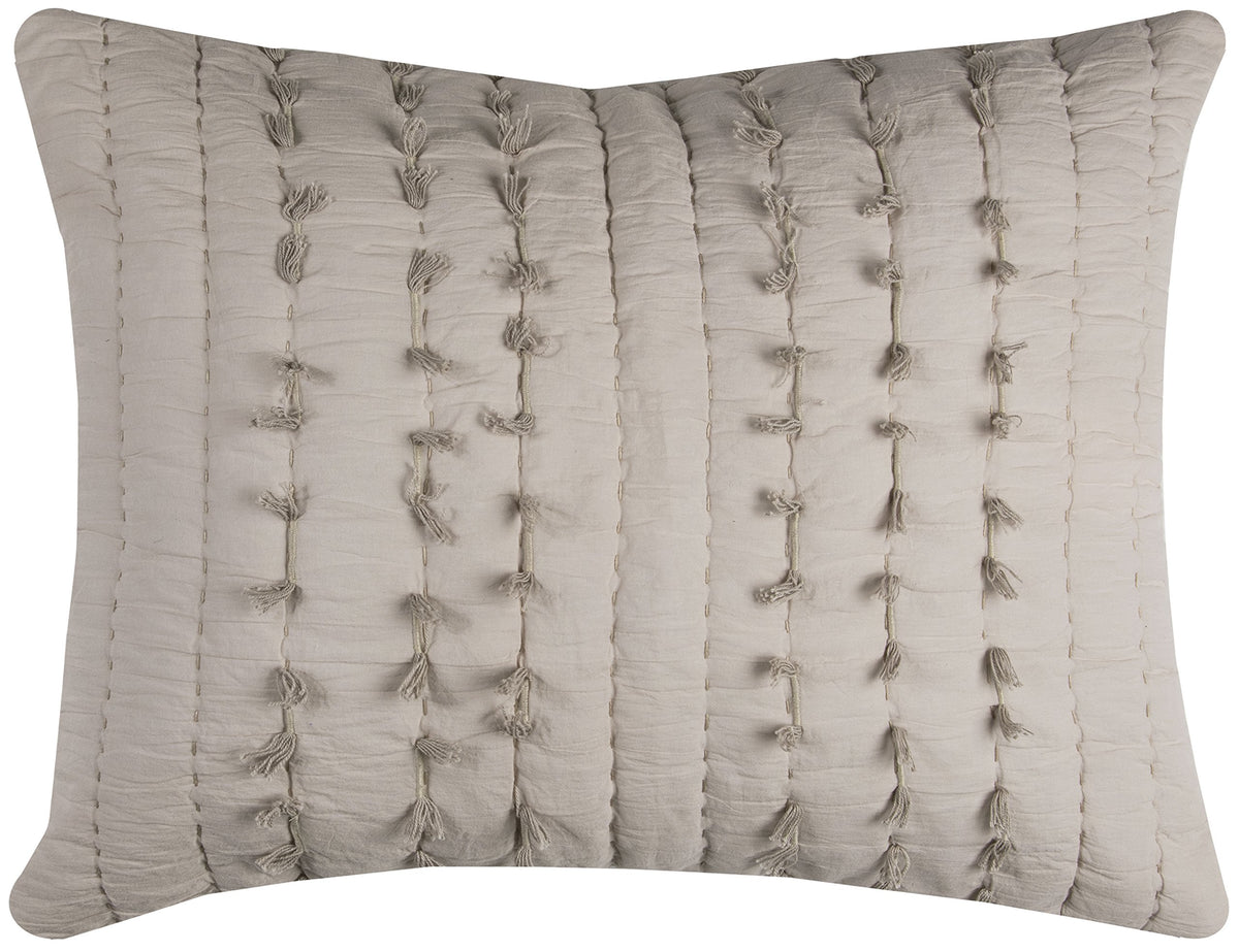 Rizzy Home | BQ4209 | King Sham | 20"x36" Brown/Neutral/ Vertical Stripe
