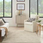 Nourison Versatile Indoor/Outdoor Cream 4' X 6' Area Rug, Easy Cleaning, Non Shedding, Bed Room, Living Room, Dining Room, Backyard, Deck, Patio (4X6)