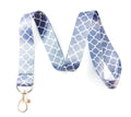 Trellis Print Lanyard Key Chain Id Badge (Gray)