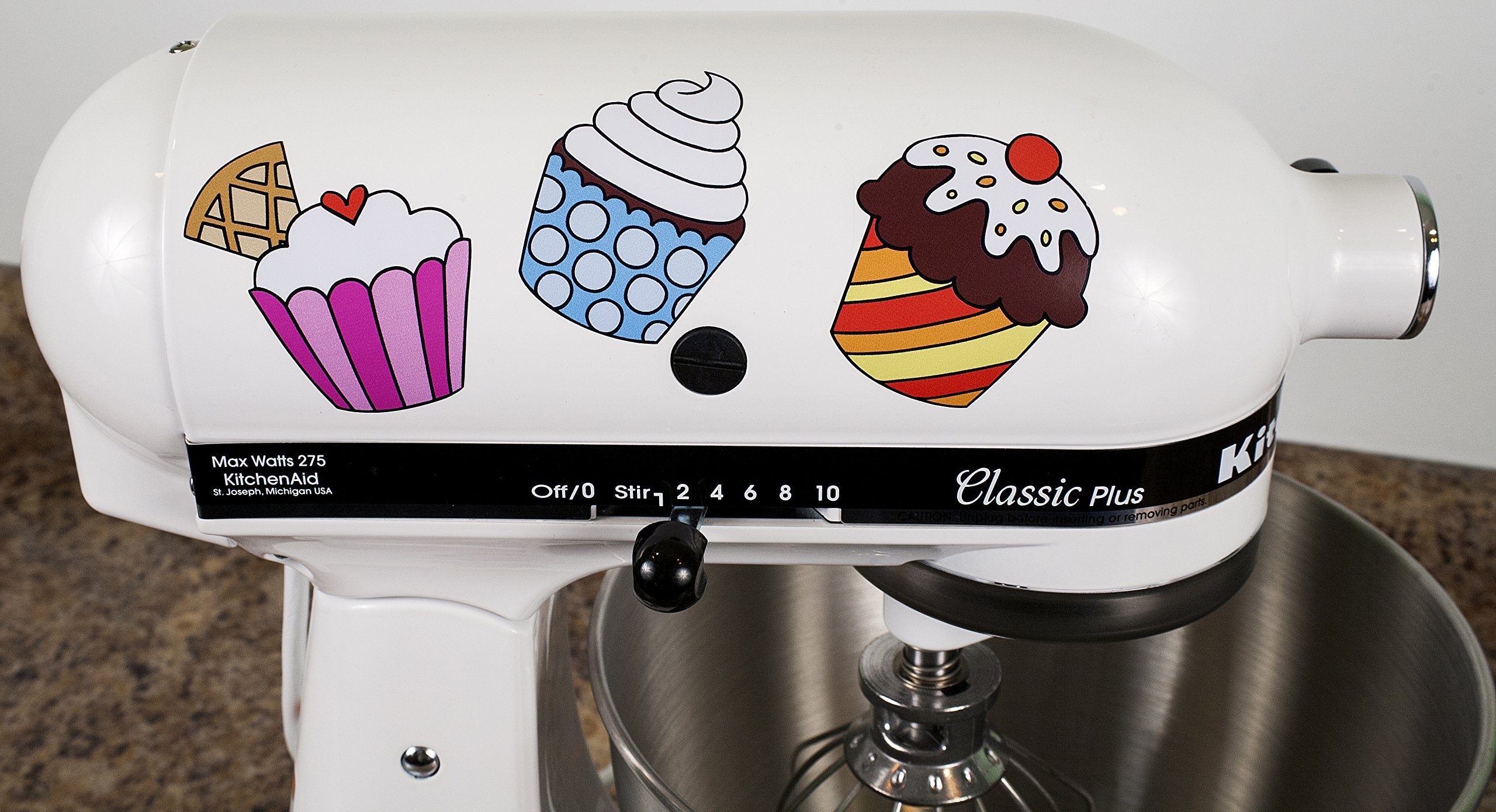 Colorful Cupcakes Vinyl Decals For Kitchen Mixers Stickers