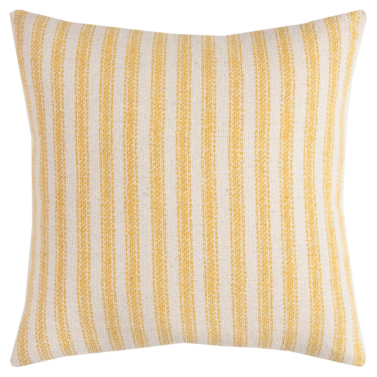 Rizzy Home 20"X20" Yellow Ticking Striped Poly Filled Pillow