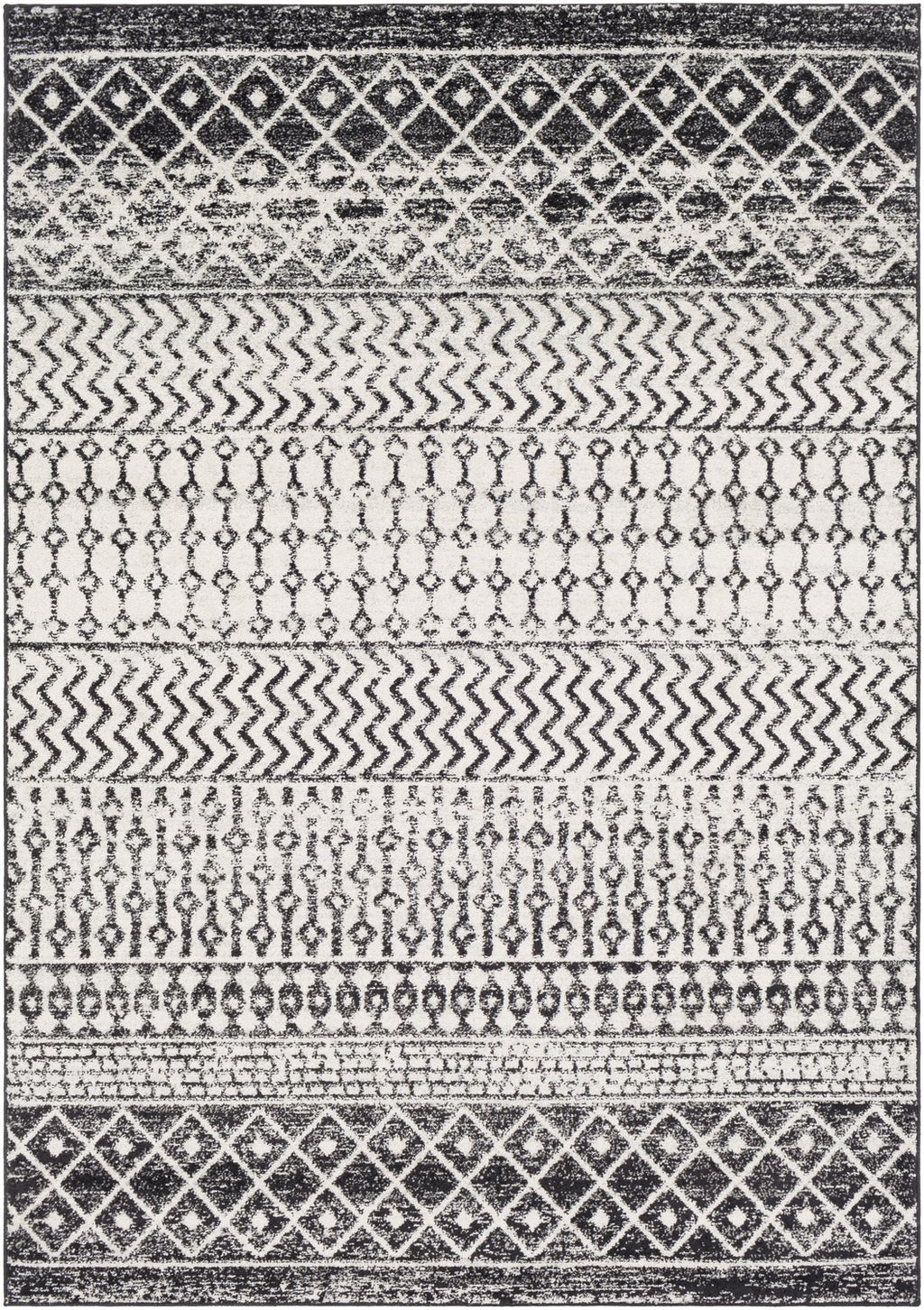 Livabliss Chester Boho Moroccan Runner Area Rug,2'7'' x 7'6'',Black