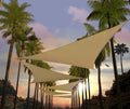 Amgo 24' X 24' X 24' Sand Beige Triangle Sun Shade Sail Upf50+ Canopy Awning Agslt, 95% Uv Blockage, Water & Air Permeable, 200G