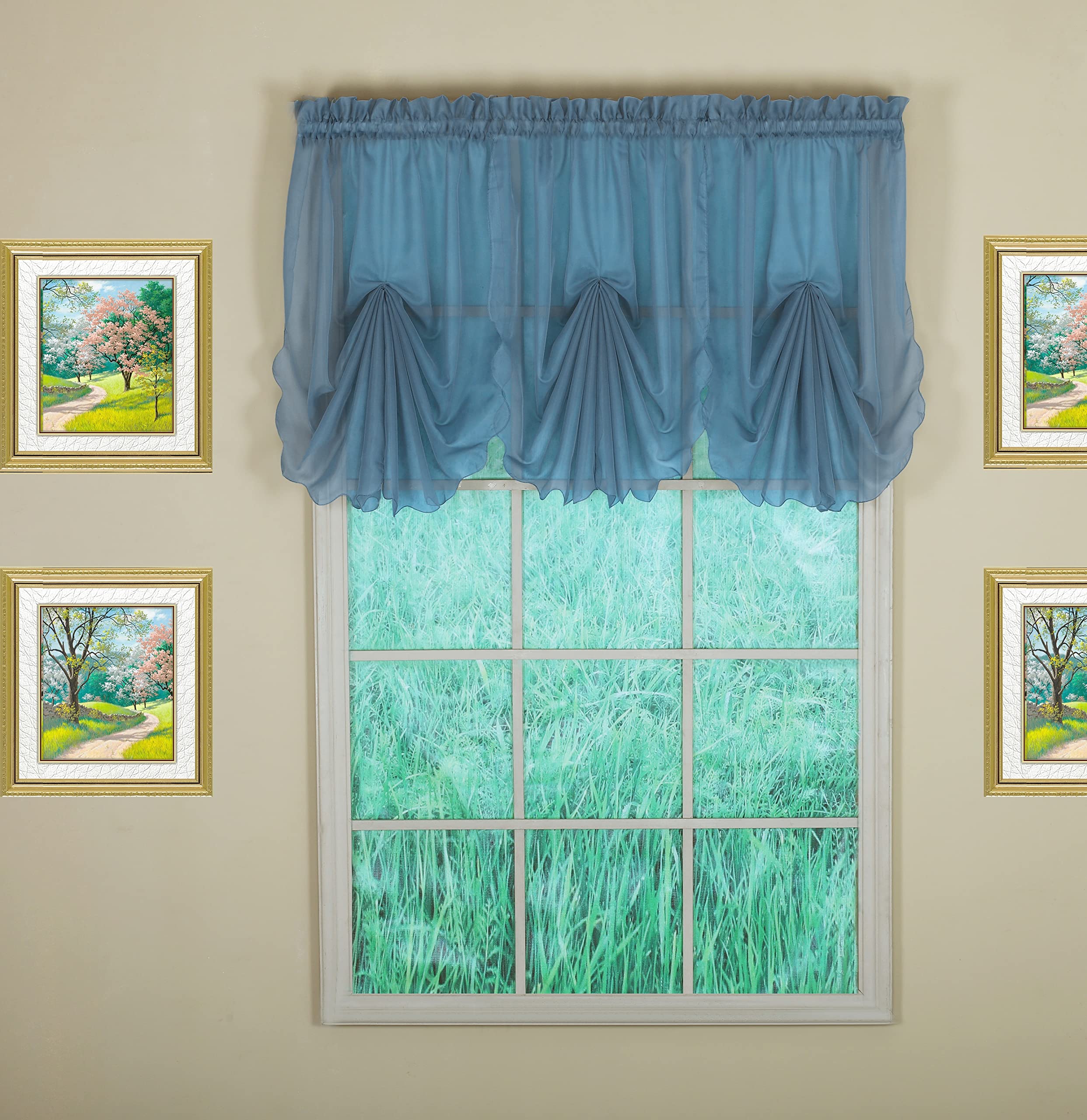 Today'S Curtain Emelia Original Voile Fan Insert, Wedge Blue, 30' W X 40' L