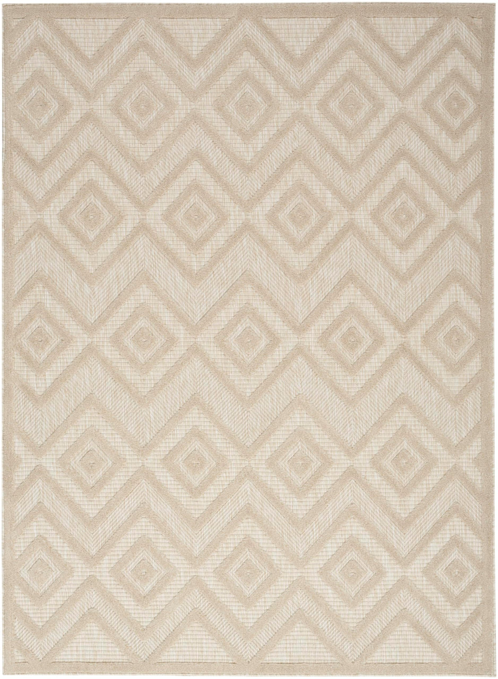 Nourison Versatile Indoor/Outdoor Cream 4' X 6' Area Rug, Easy Cleaning, Non Shedding, Bed Room, Living Room, Dining Room, Backyard, Deck, Patio (4X6)
