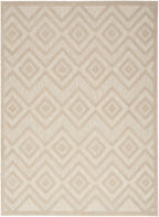 Nourison Versatile Indoor/Outdoor Cream 4' X 6' Area Rug, Easy Cleaning, Non Shedding, Bed Room, Living Room, Dining Room, Backyard, Deck, Patio (4X6)