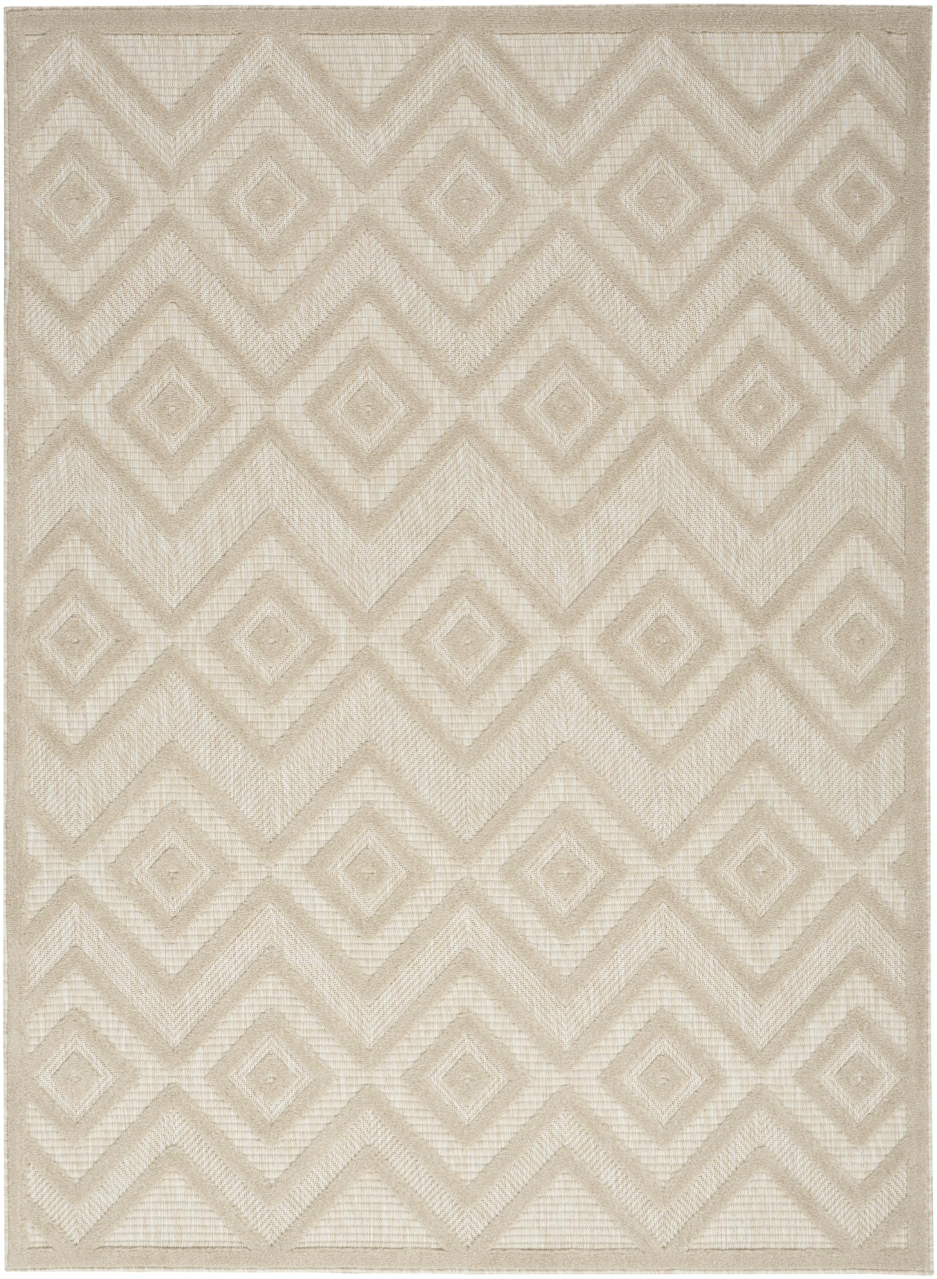 Nourison Versatile Indoor/Outdoor Cream 4' X 6' Area Rug, Easy Cleaning, Non Shedding, Bed Room, Living Room, Dining Room, Backyard, Deck, Patio (4X6)