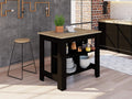 Delos 40Kitchen Island Black-Light Oak