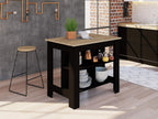 Delos 40Kitchen Island Black-Light Oak