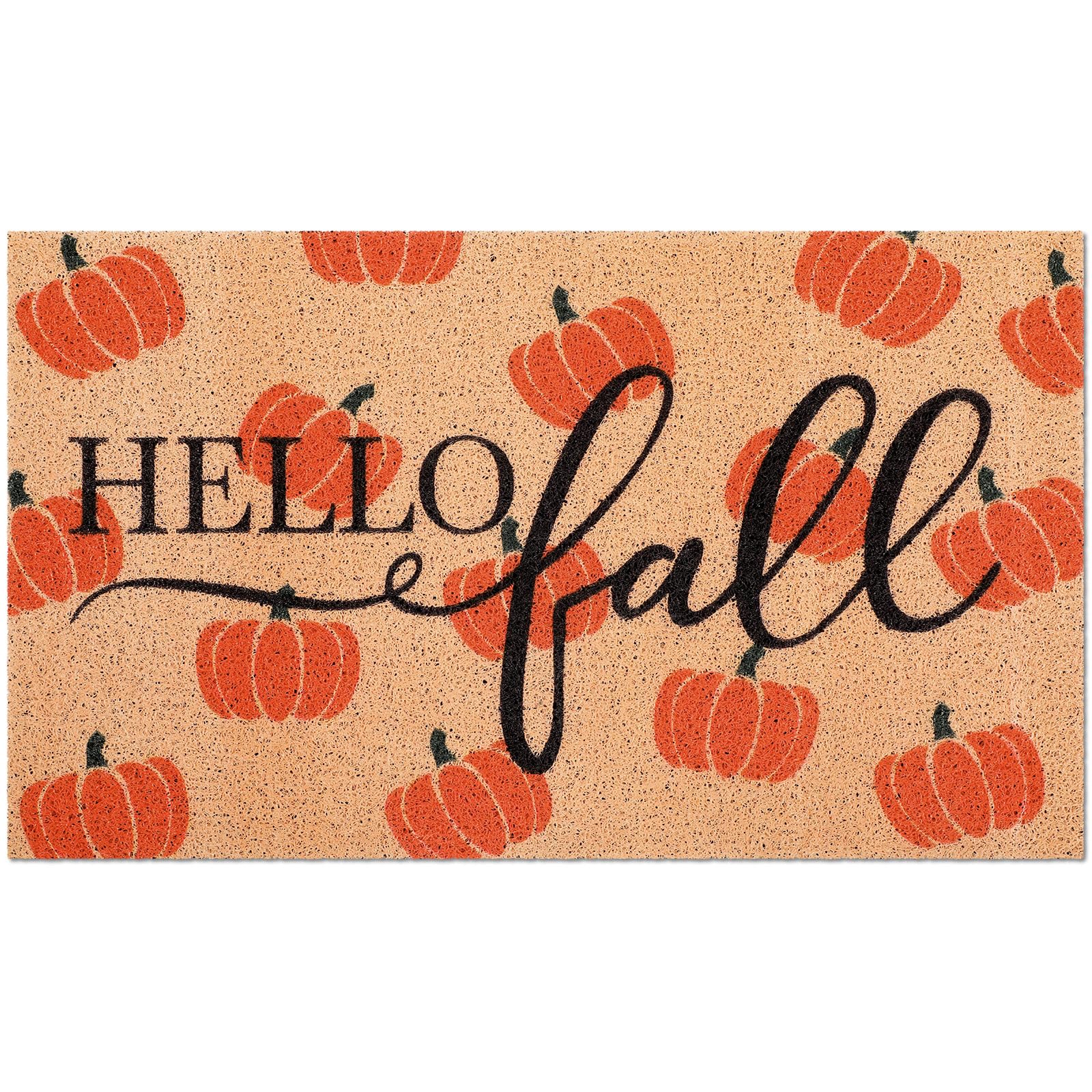 Moucuny Fall Doormat Pumpkin Floor Mat Harvest Hello Fall Outdoor Rugs Autumn Thanksgiving Outdoor Non Slip Coir Doormat For Fro