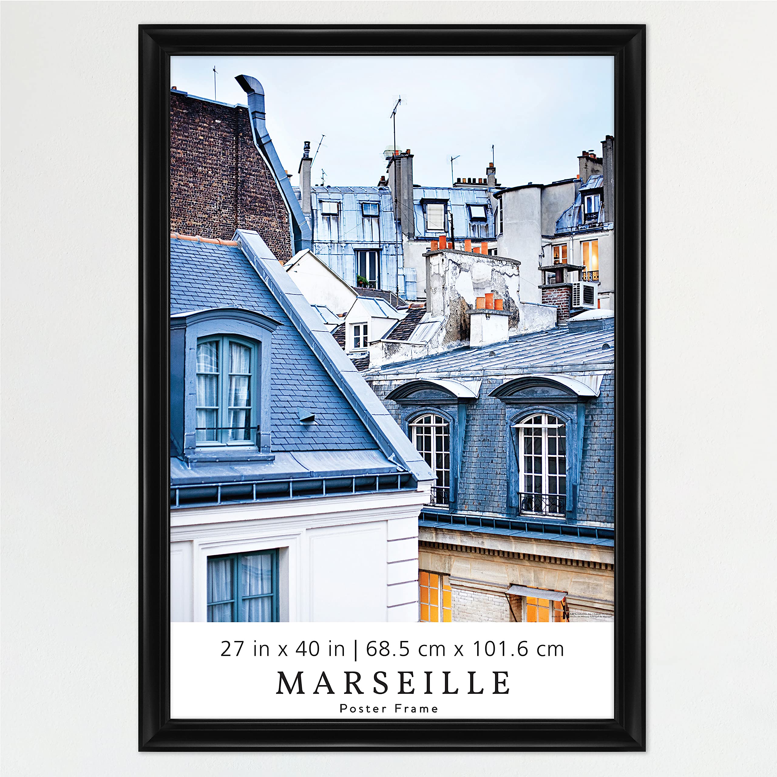 MCS Marseille Movie Poster Frame 27x40 Black, Vertical & Horizontal Wall Hanging Large Picture Frame for Photos, Artwork & Custo