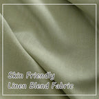 Donren Sage Green Linen Back Tab Curtains 84 Inches Long 2 Panels Set For Bedroom - Modern Farmhouse Hooks Belt Pleated Semi Privacy Drapes Shabby Chic Pocket Light Filtering Window Curtains