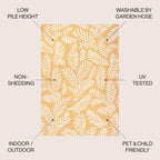Jonathan Y Smb119C-5R Nevis Palm Frond Indoor Outdoor Area Rug, Coastal, Casual, Country Easy Cleaning,Bedroom,Kitchen,Backyard,Patio,Non Shedding, Yellow/Cream, 5' Round