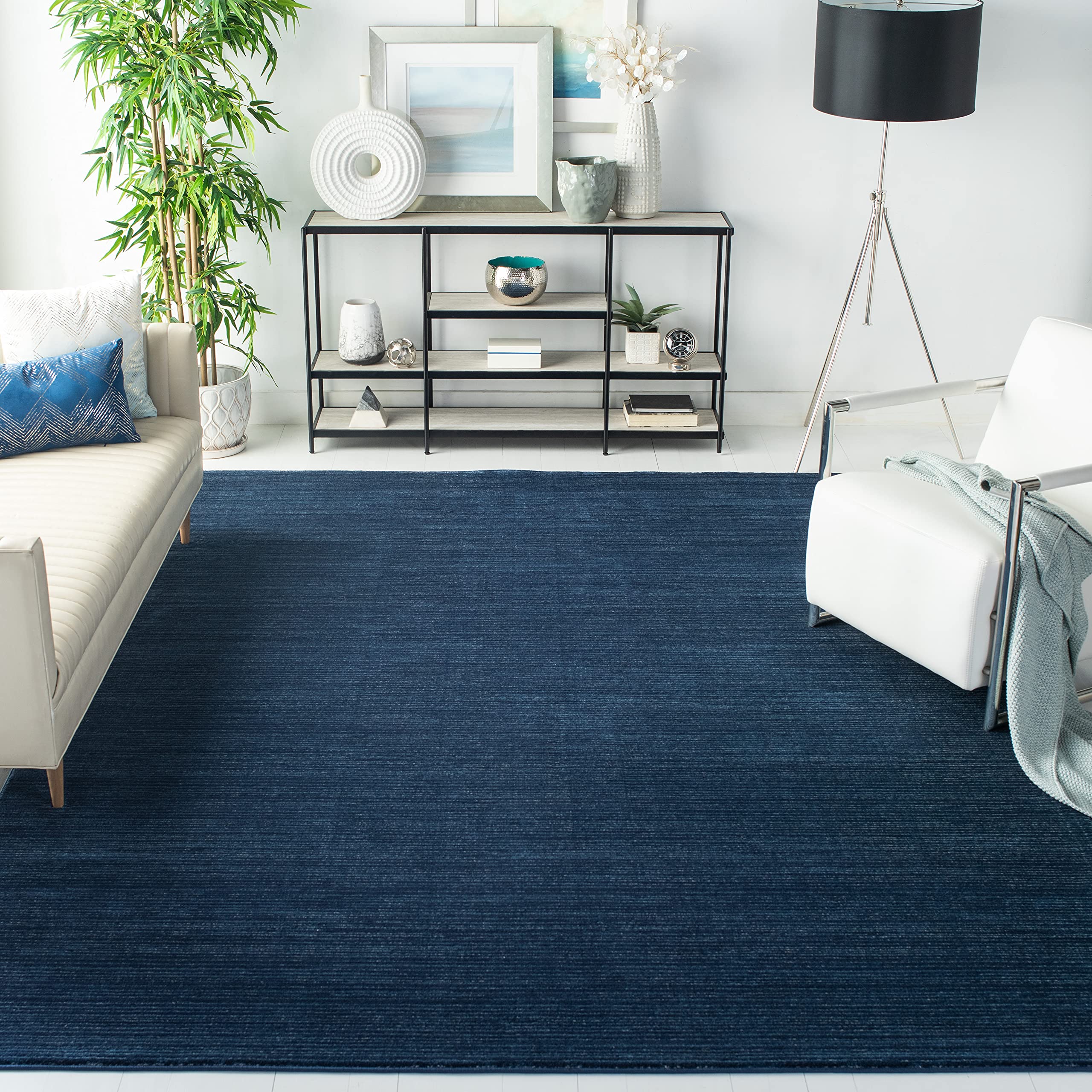 SAFAVIEH Vision Collection 8 Square Navy VSN606N Modern Ombre Tonal Chic Non-Shedding Living Room Bedroom Area Rug