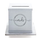 Silver Card Box For Party, Large 10X10 Wedding Reception Envelope Box, Gray & Black Money Gift Card Box For Funeral Memorial, Bi