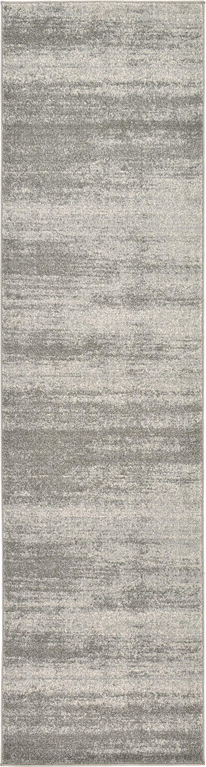 Unique Loom Del Mar Collection Area Rug - Lucille (2' 7'' x 10' Runner, Gray/ Ivory)