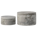 Bloomingville Set of 2 Grey Round Decorative Cement Lids Boxes
