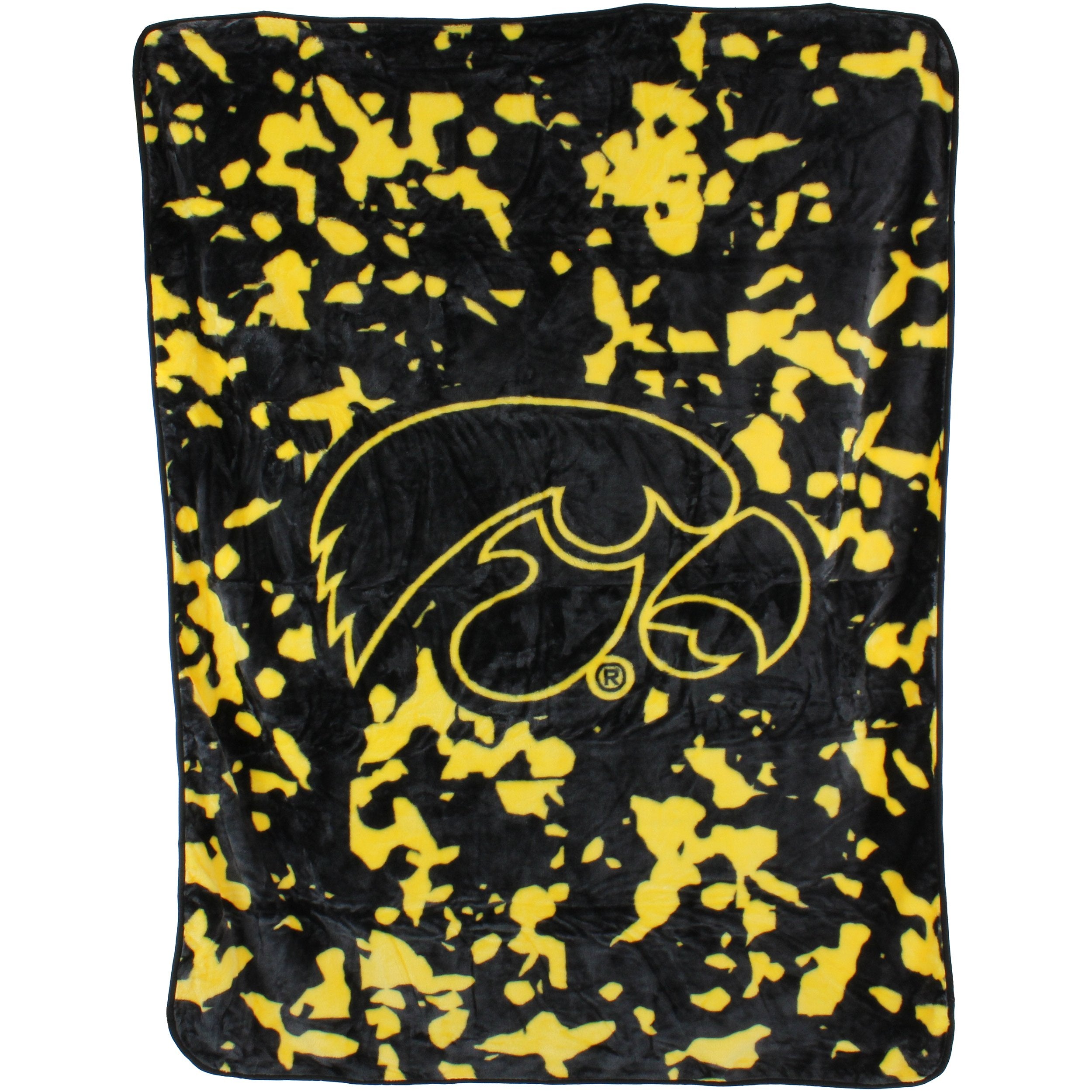 College Covers Everything Comfy Iowa Hawkeyes Soft And Warm Huge Raschel Throw Blanket, 86' X 63'
