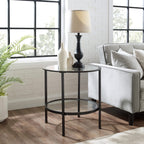 Crosley Furniture Aimee Small Side End Table with Storage Shelf for Living Room, Oil-Rubbed Bronze