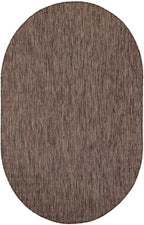 Unique Loom Outdoor Solid Collection Area Rug (5' 3'' X 8' Oval Light Brown/Ivory)