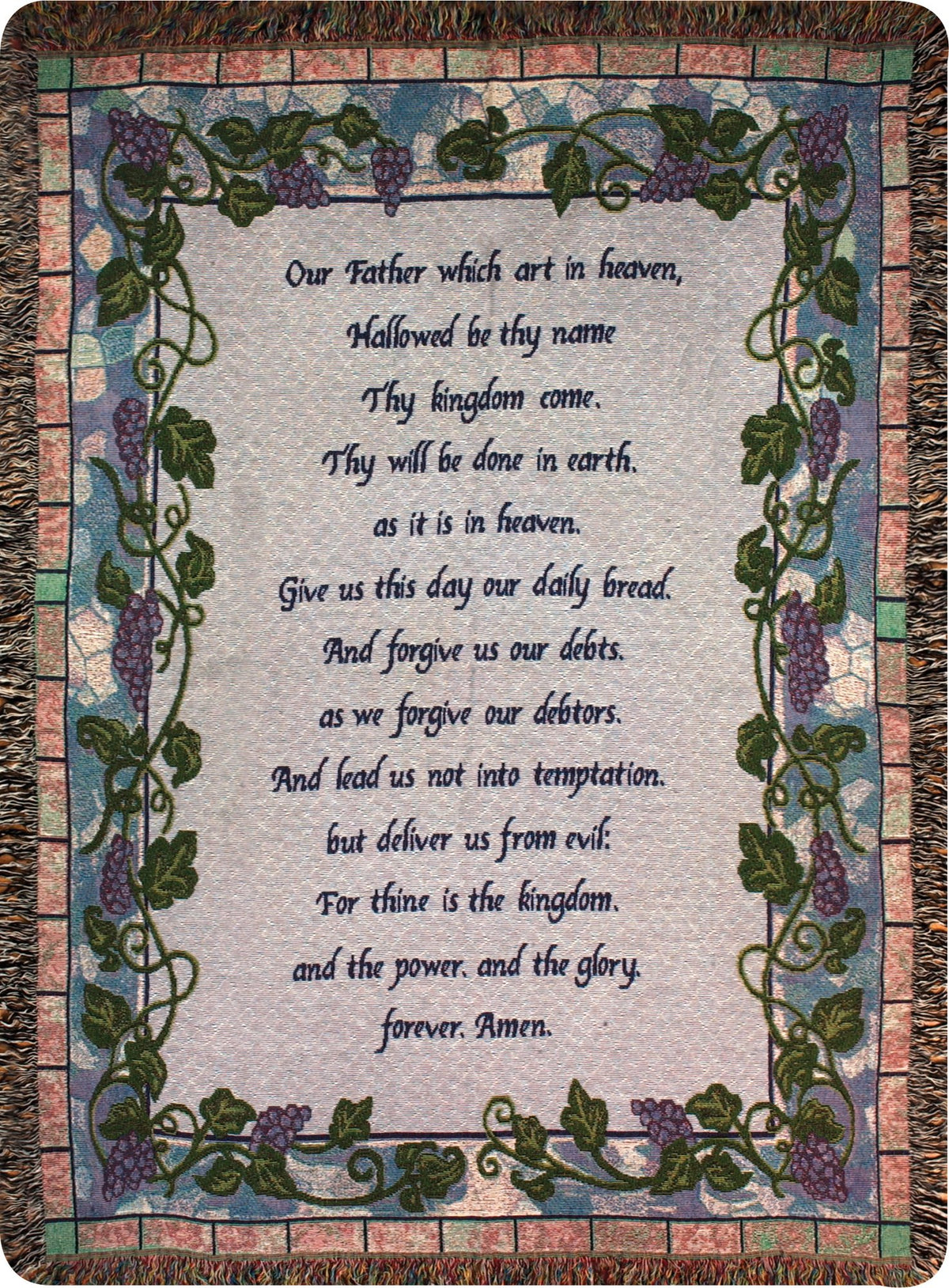 Manual Inspirational Collection 50 x 60-Inch Tapestry Throw with Verse, The Lords Prayer