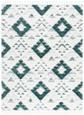 SAFAVIEH Moroccan Tassel Shag Collection Area Rug - 10 x 14, Green & Ivory, Plush 2-inch Thick, Ideal for High Traffic Areas i