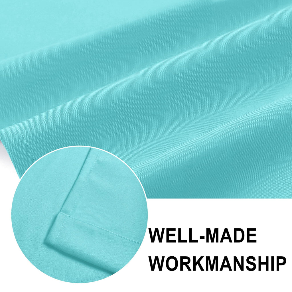 Dwcn Kitchen Valance For Windows, Aqua Valance Solid Short Topper, Bathroom/Basement Curtain Valance - 1 Panel, 52 X 18 Inch, Aq