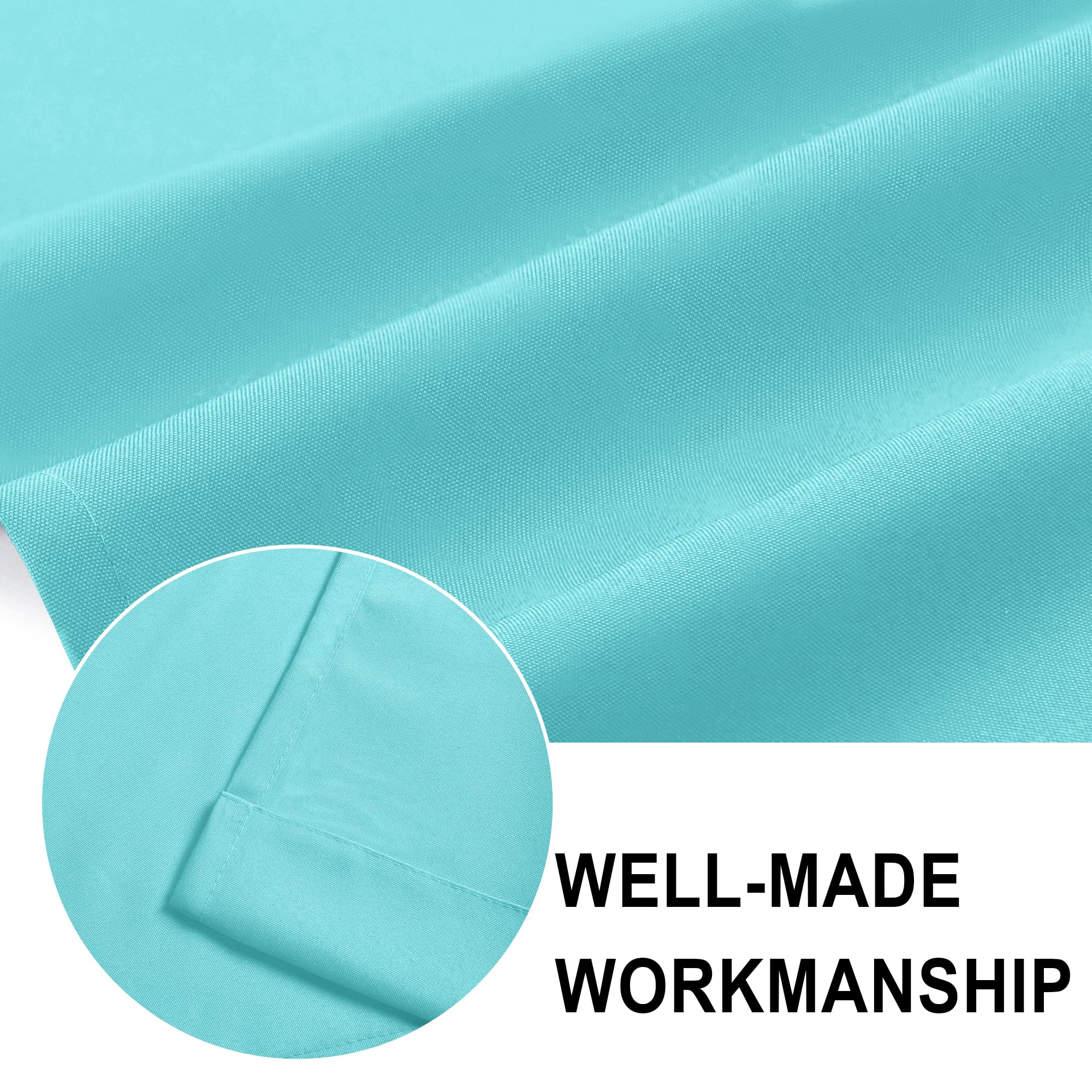 Dwcn Kitchen Valance For Windows, Aqua Valance Solid Short Topper, Bathroom/Basement Curtain Valance - 1 Panel, 52 X 18 Inch, Aq
