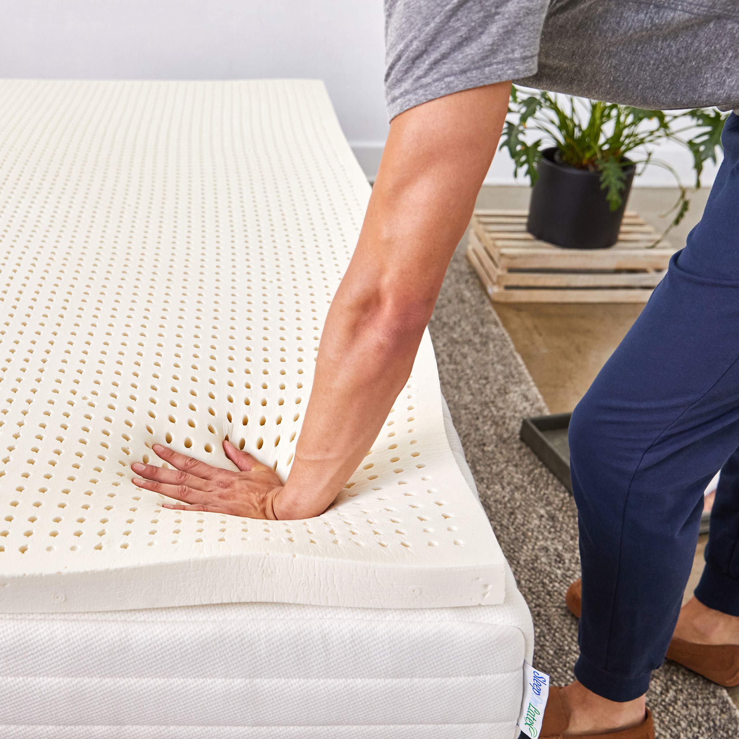 Pure Green Natural Latex Mattress Topper - Firm - 2 Inch - Twin Xl Size (Gols Certified Organic)