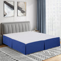 Cathay Home Double Brushed Microfiber Pleated Easy Fit Bed Skirt, Ultra Soft, Fade And Wrinkle Resistant - Royal Blue, King