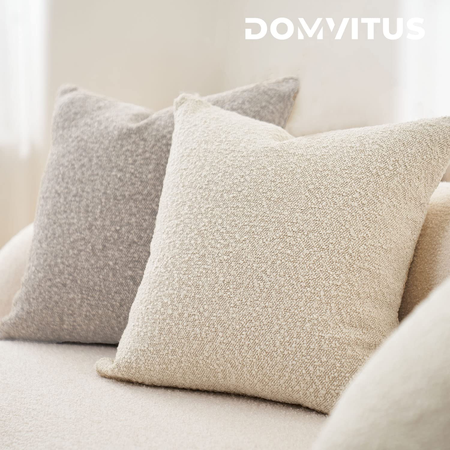 Domvitus Boucle Pillow Covers 24X24 Luxury Throw Pillow Covers Decorative Pillows For Bed Sofa Pillows For Living Room Accent Co