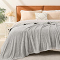 Emme Muslin Cotton Fleece Queen Blanket Reversible - 80'*90' Grey Soft Warm Throw Blankets For Couch Bed Picnic Travel Bed