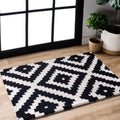 nuLOOM Kellee Hand Tufted Geometric Wool Accent Rug, 3x5, Black