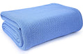 Linteum Textile Hospital Thermal Blanket 66X90 Inch 100% Cotton Breathable Soft And Cozy Open-Cell Weave Design Bed Blanket For