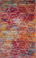 Unique Loom Trellis Frieze Collection Area Rug - Geometric (5 x 8, Multi/ Ivory)