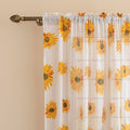 Homemonde Long Door 8 Feet Grommet Curtains Set Of 2  Cotton Sheer Linen Printed Curtain For Living Room Decoration, White Sun 
