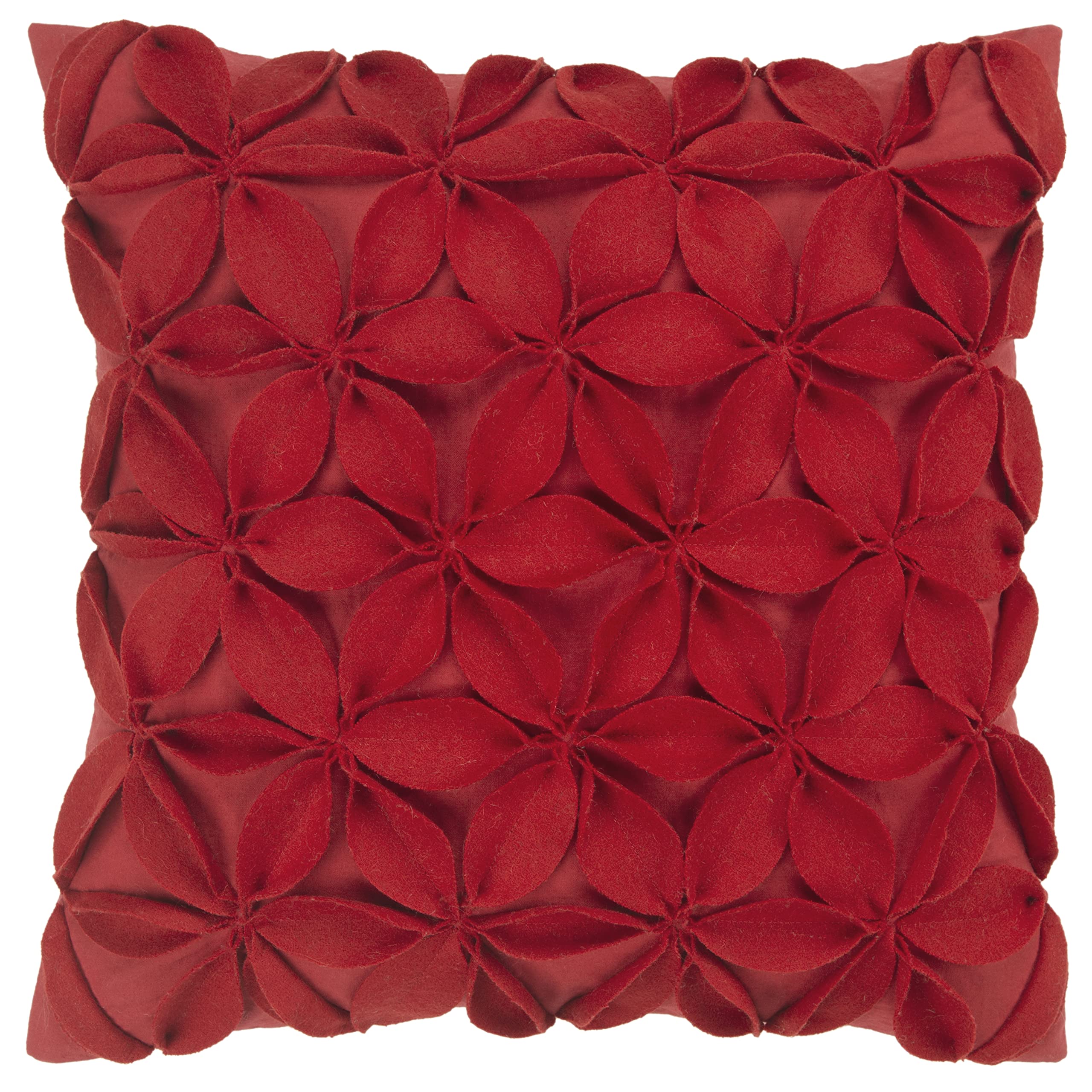 Rizzy Home T07925 Decorative Pillow, 18'X18', Red/Pink/