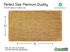 Ecomills Coco Coir Door Mat, 24' X 36' X 0.5', Heavy Duty, Indoor Outdoor, Large Size, Non-Slip Backing, Mats For Entry Ways,