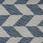 Nicole Miller New York Patio Country Calla Contemporary Herringbone Indoor/Outdoor Area Rug, Blue/Cream, 6'6'X9'2'