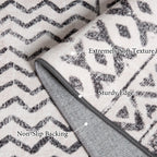 Art&Tuft 8X10 Area Rug, Super Soft Ultra-Thin Moroccan Washable Rug, Anti-Slip Backing Rugs For Living Room, Foldable Geometric
