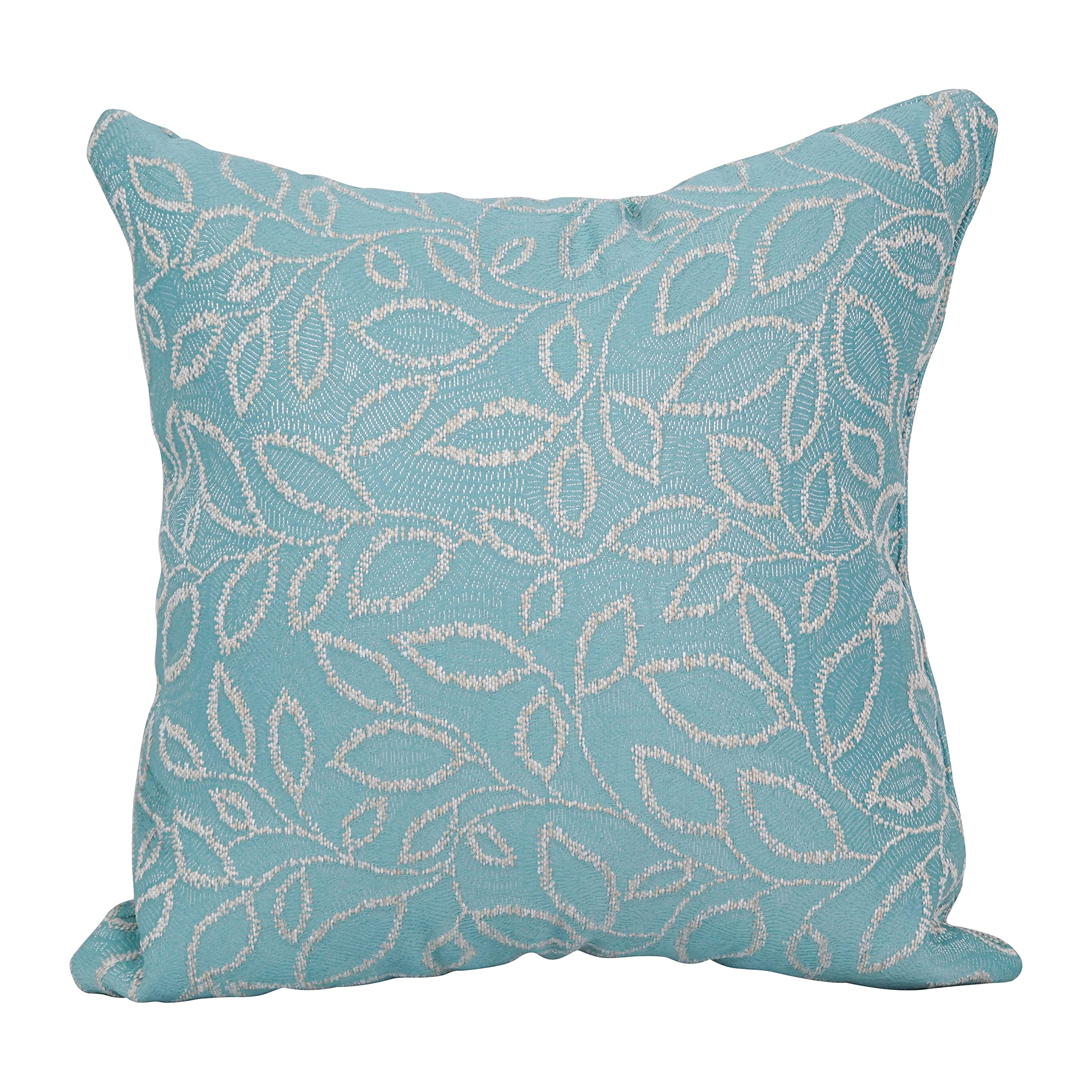Blazing Needles Square Polyester Jacquard Throw Pillow, 17", Florian Caribb
