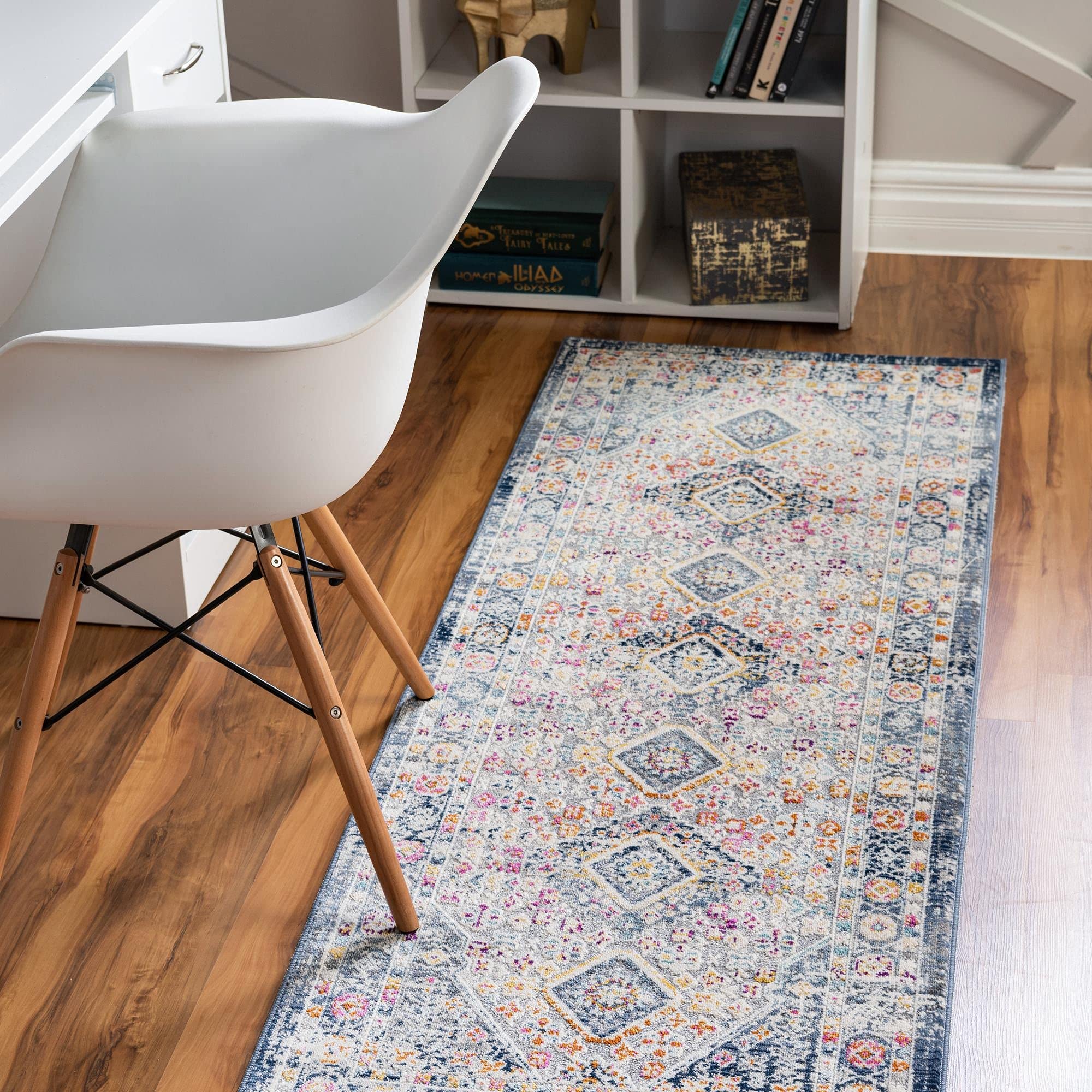Rugs.com Budapest Collection Runner Rug - 10 Ft Runner Light Gray Low-Pile Rug Perfect for Hallways, Entryways