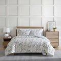 Eddie Bauer - Queen Comforter Set, Reversible Cotton Bedding With Matching Shams, Classic Floral Home Decor With Plaid Reverse (