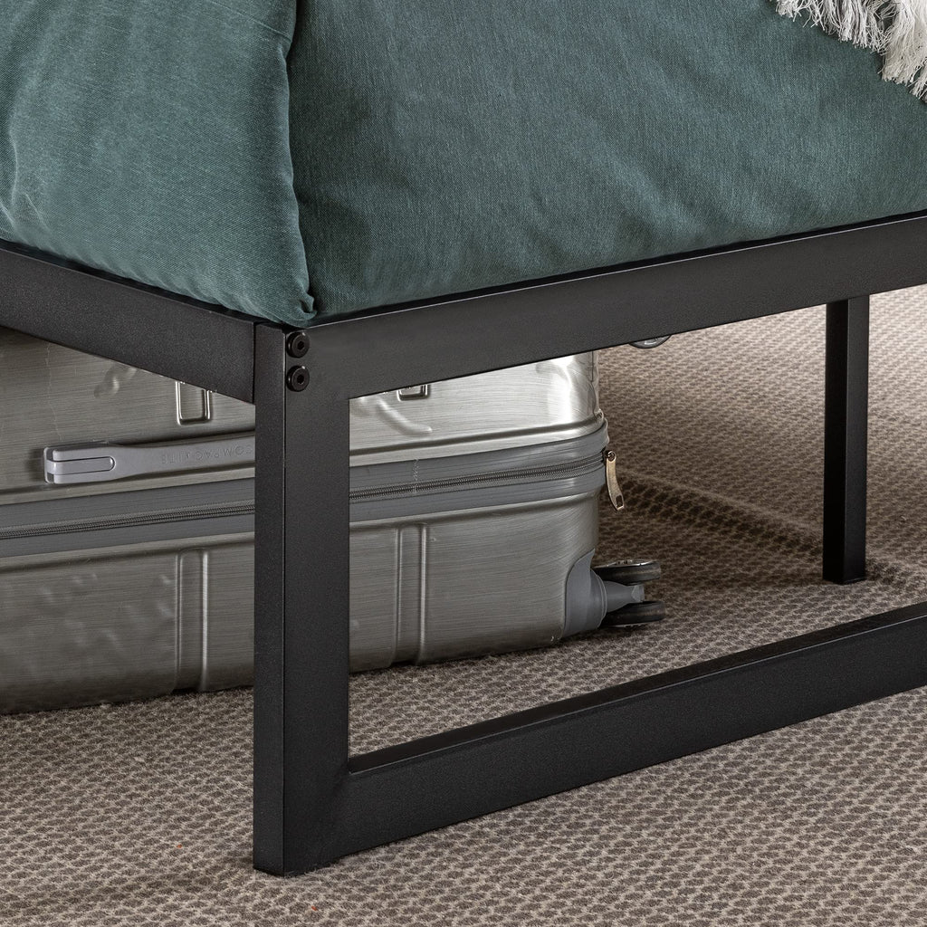 Zinus Abel Metal Platform Bed Frame King Black Steel Slat Support Easy Assembly